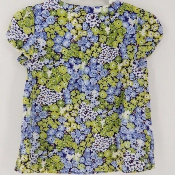 Janie and Jack Floral Print Ruffle Neckline Half Button Popover Blouse Top Sz 2T - Picture 4 of 7